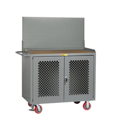 Mobile Bench Cabinets w/ Clearview Doors - Model MHP2DFLPB